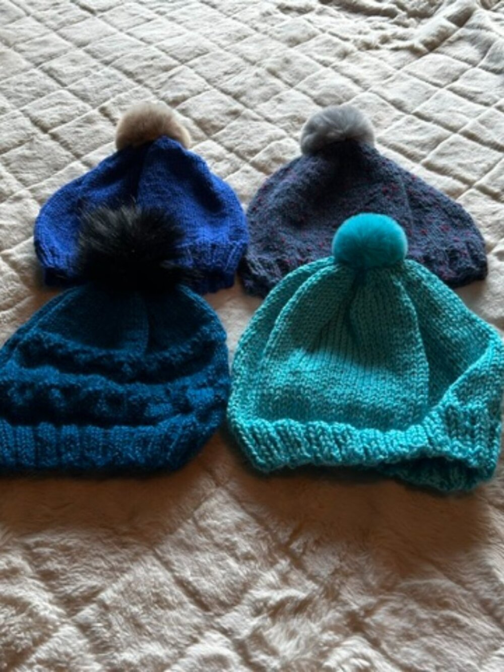 Handmade Knit Unisex Hats w/ Removeable PomPom $20